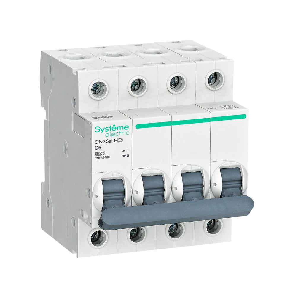 Systeme Electric City9 Set Автоматический выключатель (АВ) С 6А 4P 6kA 400В