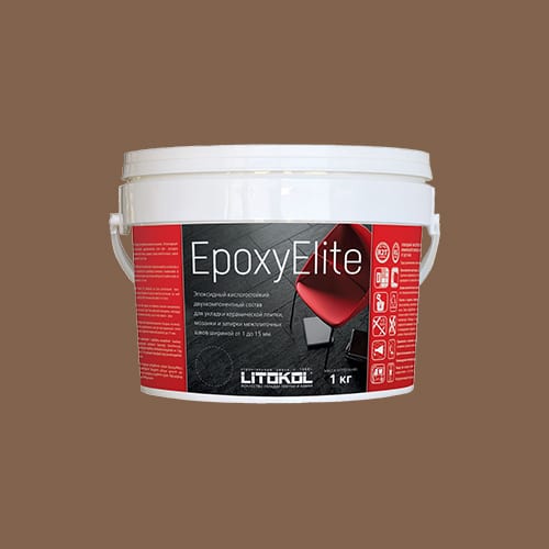 Затирка швов эпоксидная Litokol EpoxyElite E.12 Табачный , ведро 1 кг