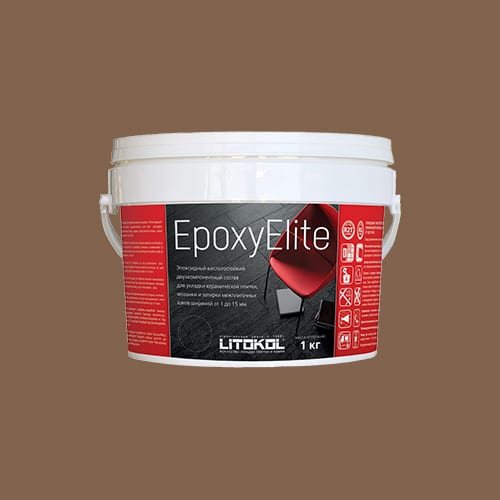 Эпоксидная затирка для плитки Litokol EpoxyElite E.12 Табачный , ведро 1 кг