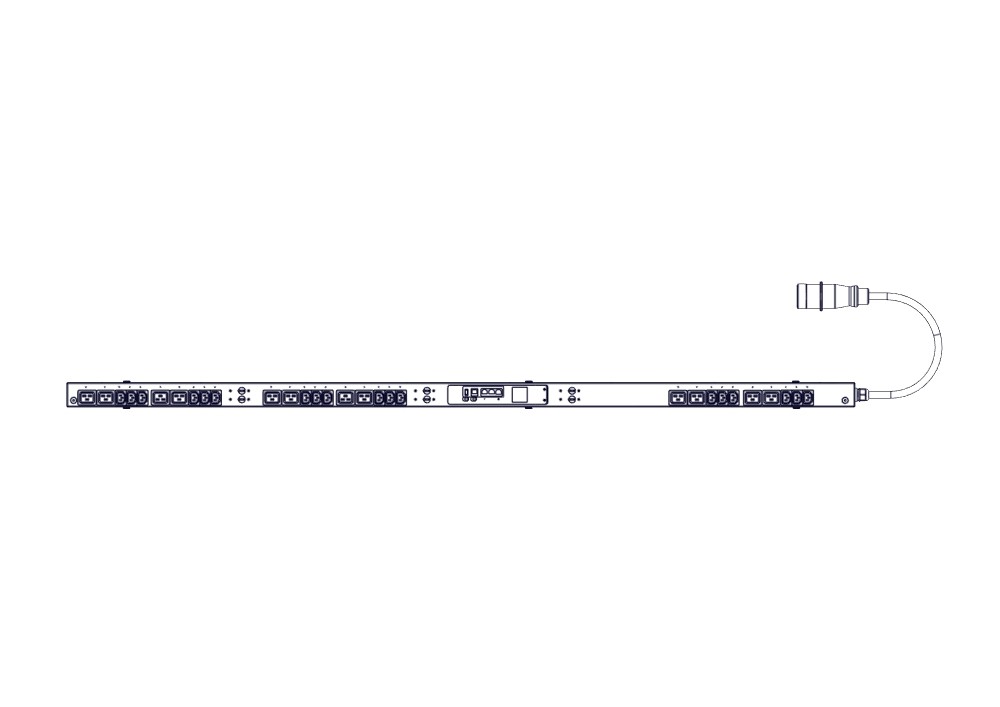 Systeme Electric БРП Uniprom, управляемый, 0U, 400В, 3Ф, 32A, 18xC13 12xC19, 3м кабель, IEC309