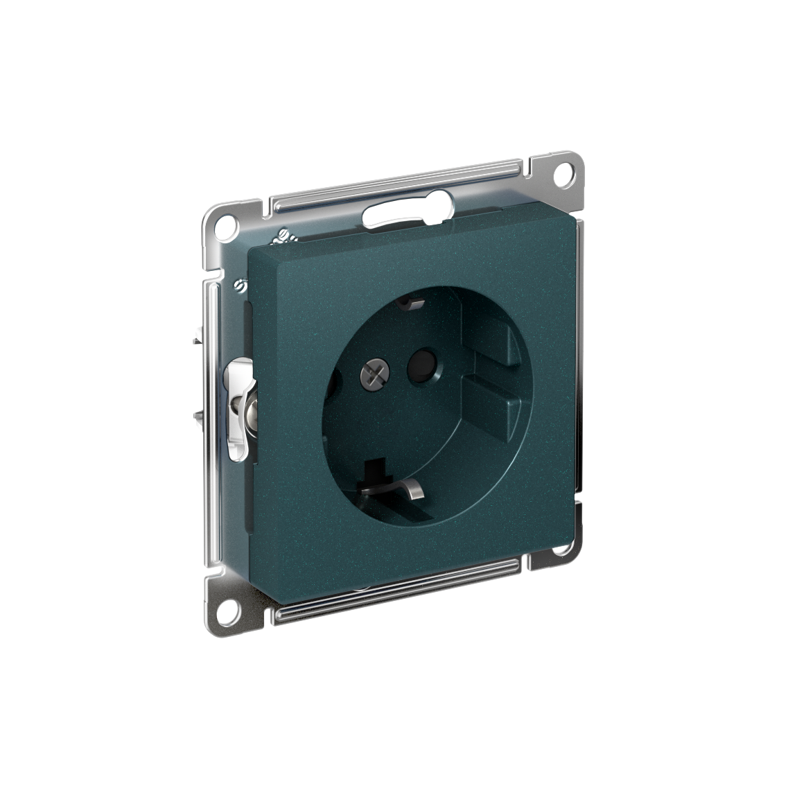 Systeme Electric AtlasDesign Изумруд Розетка с заземлением со шторками, 16А, мех., быстрозажим. клем.