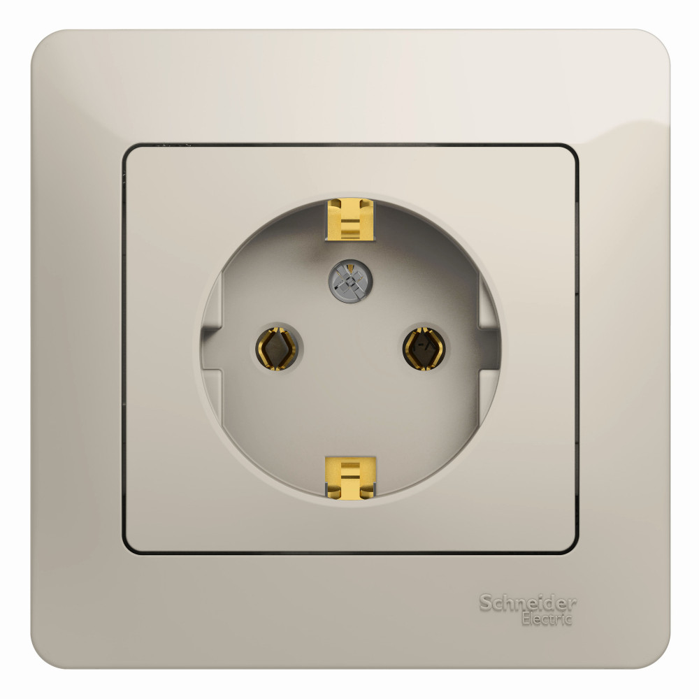 Systeme Electric Glossa Молочный Розетка с/з (в сборе)