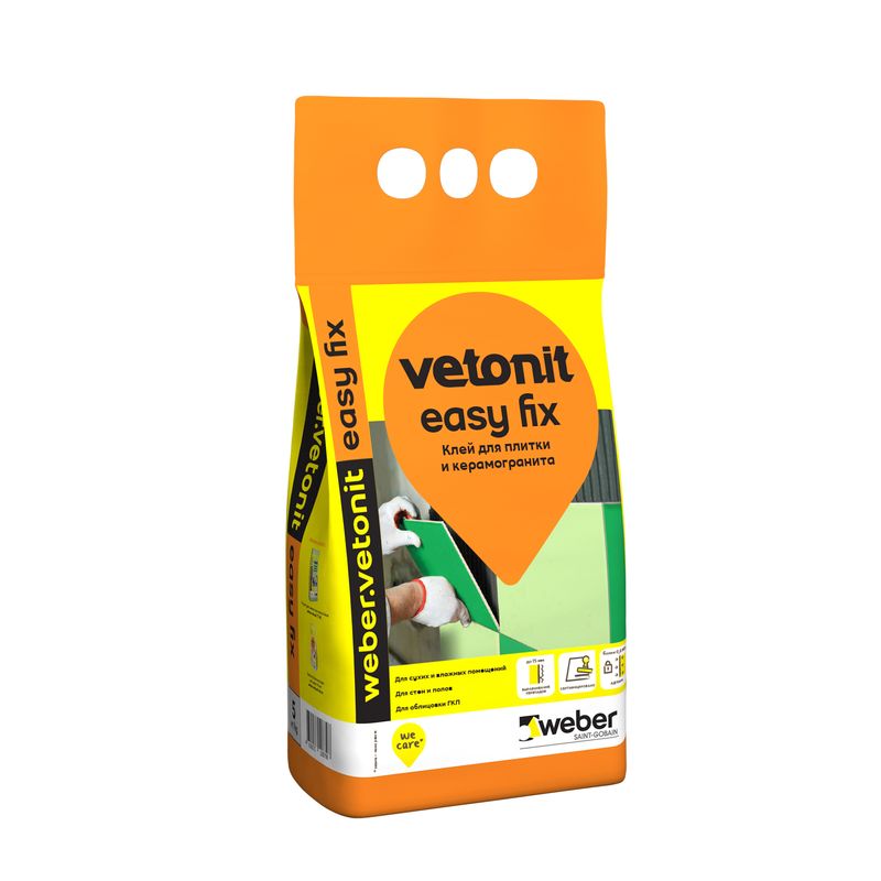 Клей для плитки (С0 Т) weber.vetonit Easy Fix, 5 кг