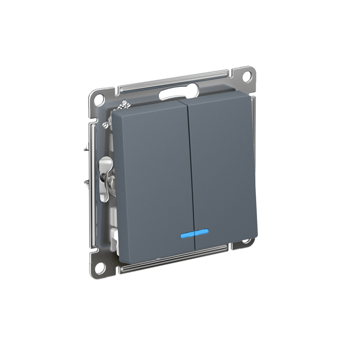 Systeme Electric AtlasDesign Грифель Выключатель 2-клавишный с подсвет.,сх.5а, 10АХ, мех., быстрозажим. клем.