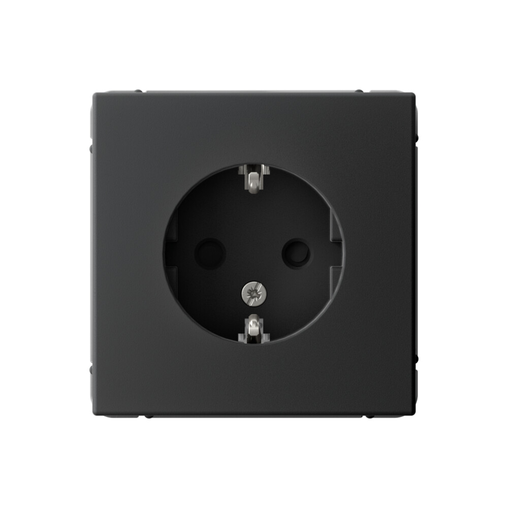 Systeme Electric ArtGallery Карбон Розетка с заземлением со шторками, 16А, механизм