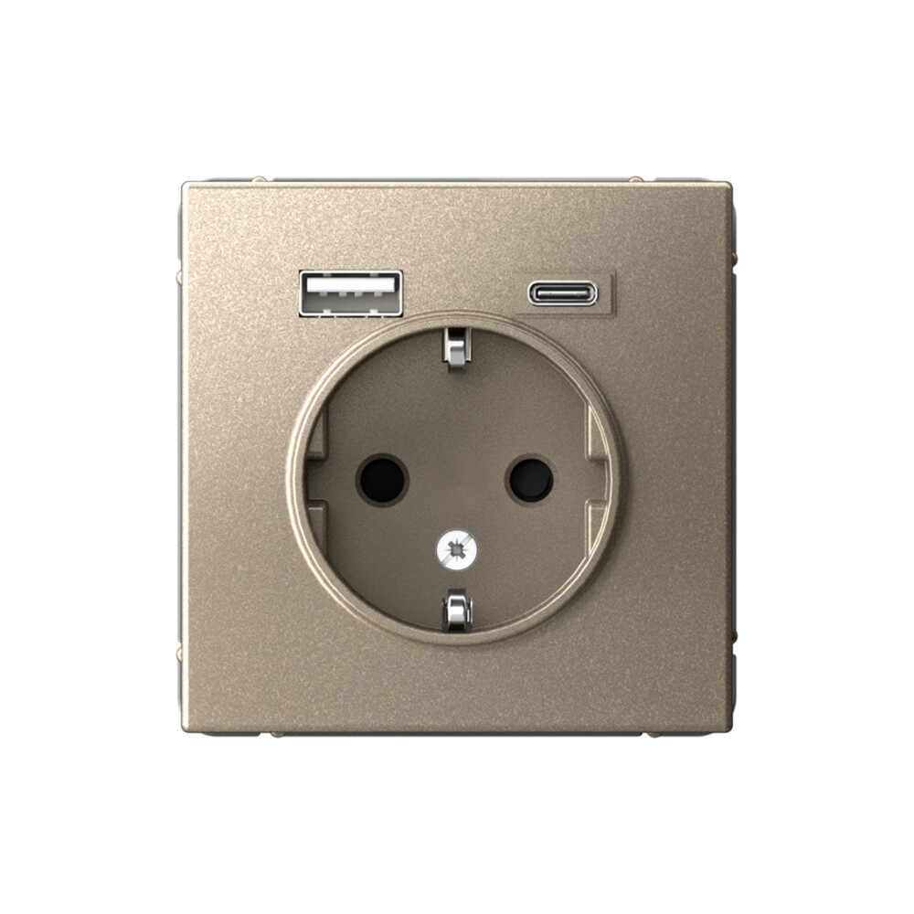 Systeme Electric ArtGallery Шампань Розетка 16А с 2 USB A+C, 5В/2,4А/3,0А, 2х5В/1,5А, механизм