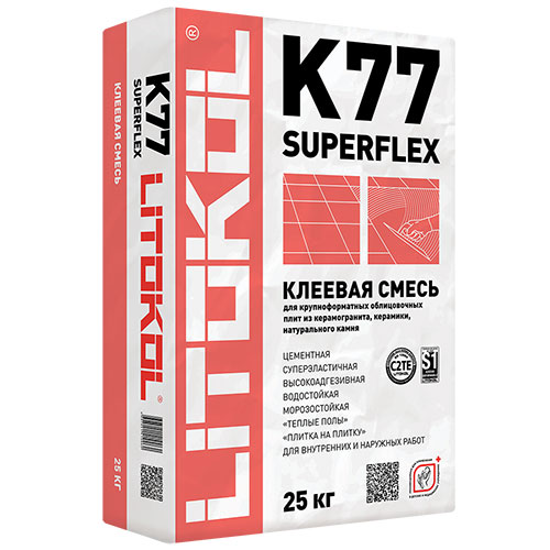 Клей для плитки Litokol SUPERFLEX K77 (C2TE S1) серый, 5 кг/ Литокол СУПЕРФЛЕКС