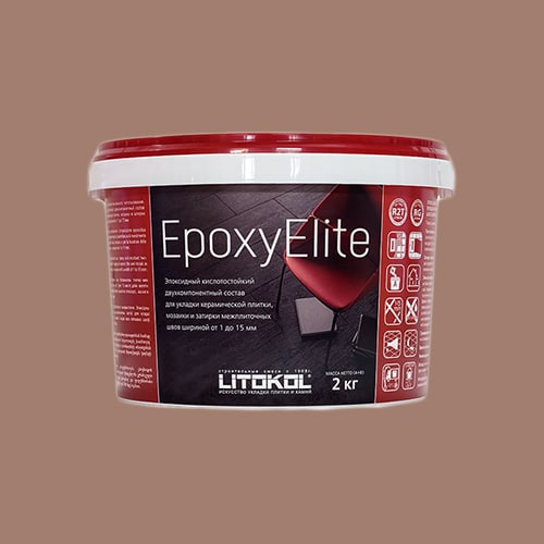 Эпоксидная затирка для плитки Litokol EpoxyElite E.14 Карамель , ведро 2 кг