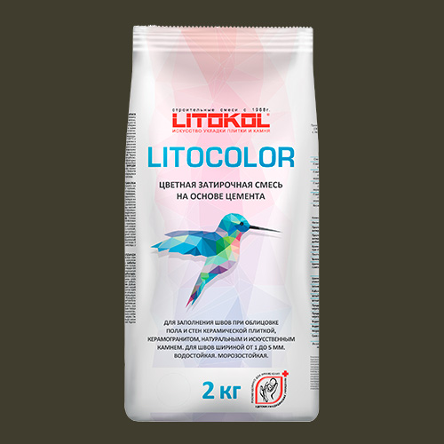 Затирка швов цементная Litokol Litocolor L.14 Антрацит, алюм.мешок 2 кг
