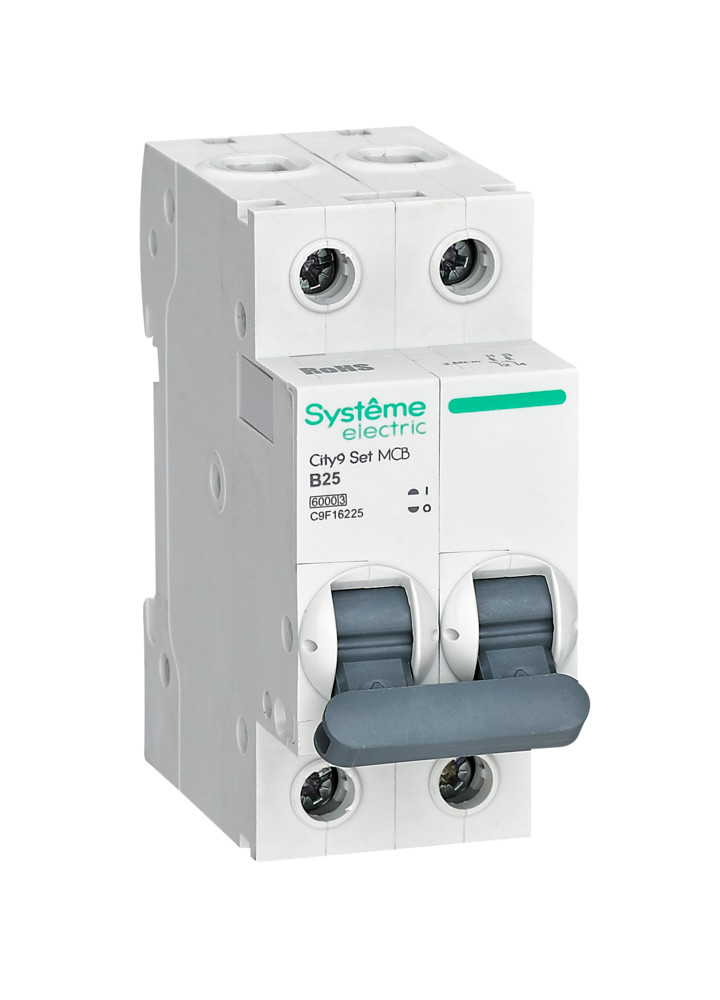Systeme Electric City9 Set Автоматический выключатель (АВ) B 25А 2P 6kA 230В