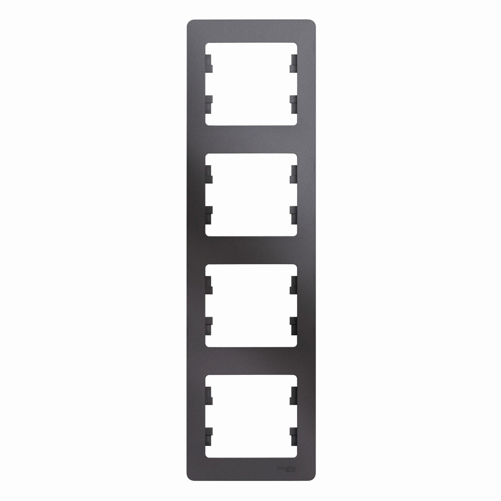 Systeme Electric Glossa Графит Рамка 4-ая, вертикальная
