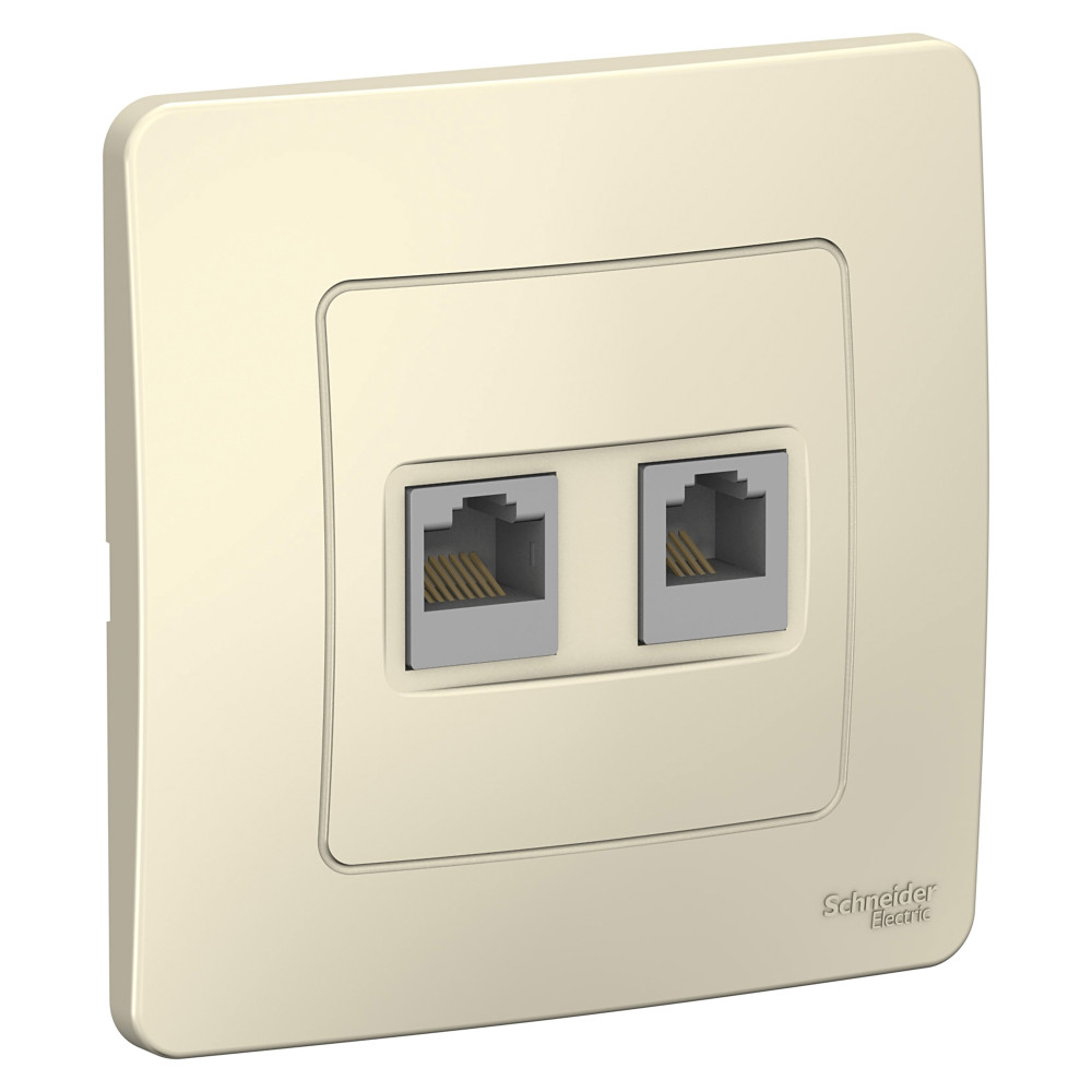 Systeme Electric Blanca внутр Молочная Розетка 2-ая комп/ТЛФ, RJ45+RJ11