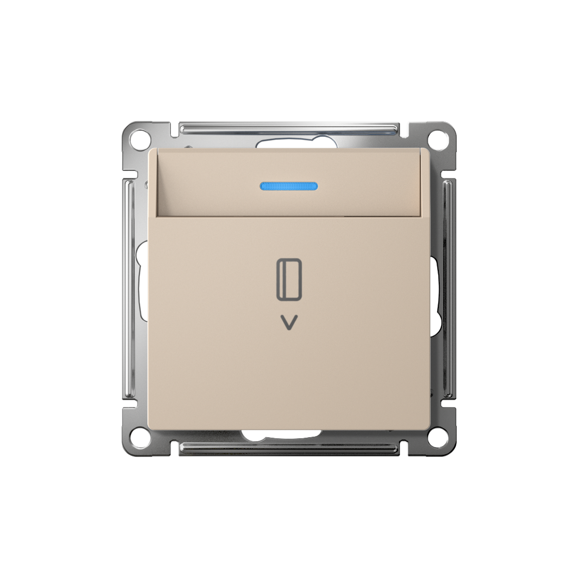 Systeme Electric AtlasDesign Песочный Выключатель карточный с подсветкой, 10А, без задержки отключения, механизм