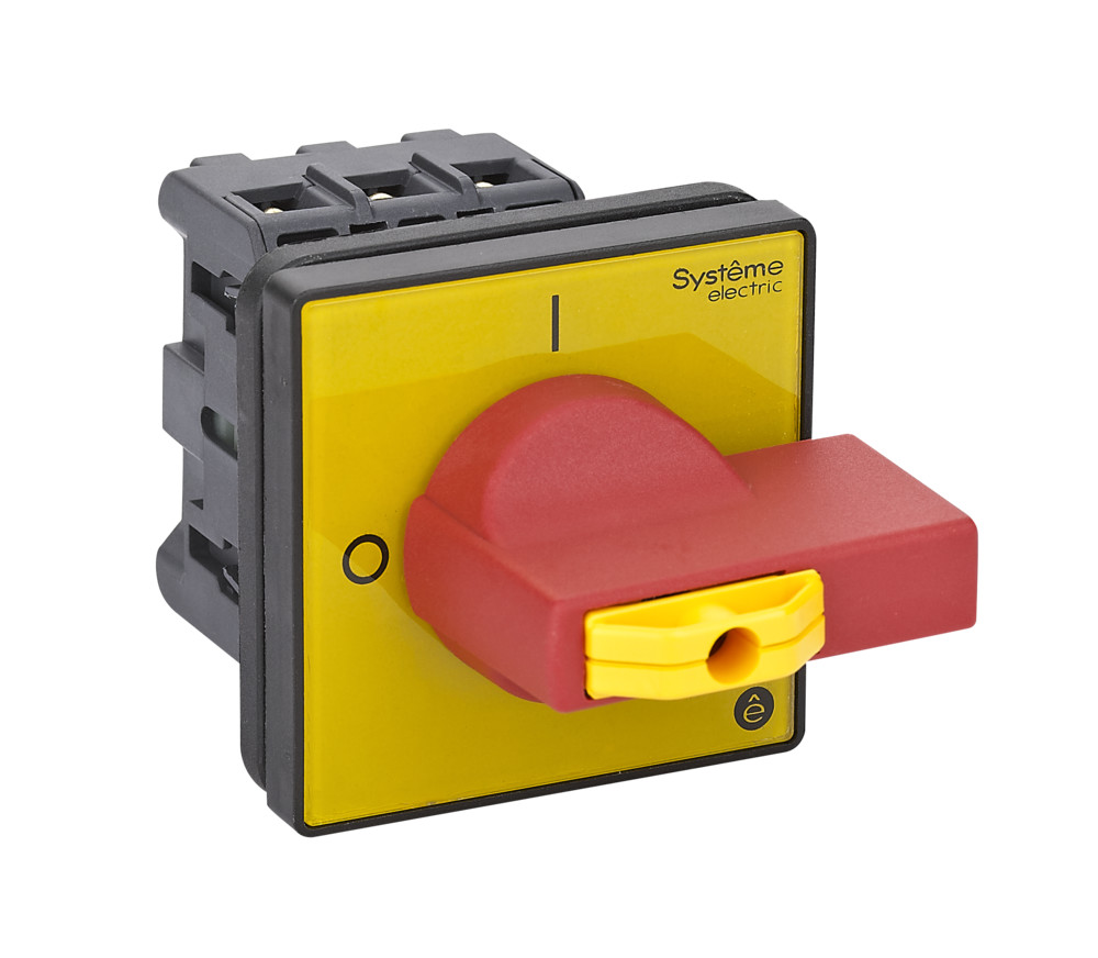 Systeme Electric SystemePact MSD  Выключатель-разъединитель 3P 25A IP20 с красной рукояткой на дверцу 4 винта 1 замок