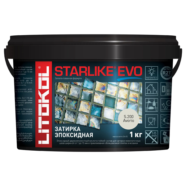 Эпоксидная затирка для плитки Litokol Starlike Evo S.200 Avorio, 1 кг