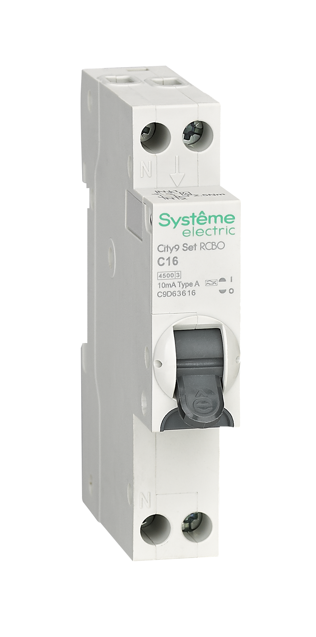 Systeme Electric City9 АВДТ 1П+Н C16 4500A 10мА A 18мм