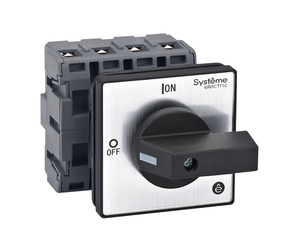 Systeme Electric SystemePact MSD  Выключатель-разъединитель 4P 63A IP20 с чёрной рукояткой на дверцу 4 винтами