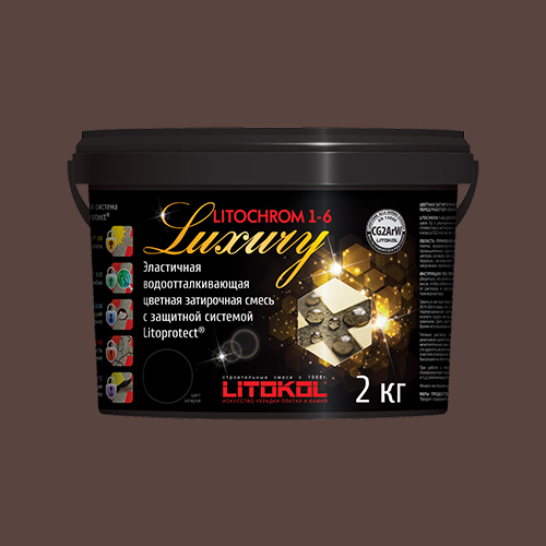 Затирка швов цементная Litokol Litochrom 1-6 Luxury C.200 венге, ведро 2 кг
