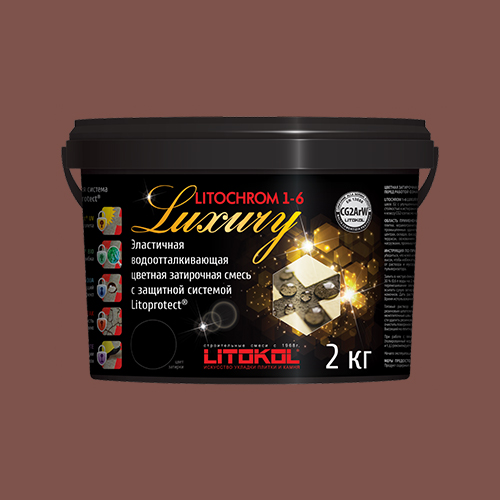 Затирка швов цементная Litokol Litochrom 1-6 Luxury C.500 красный кирпич, ведро 2 кг