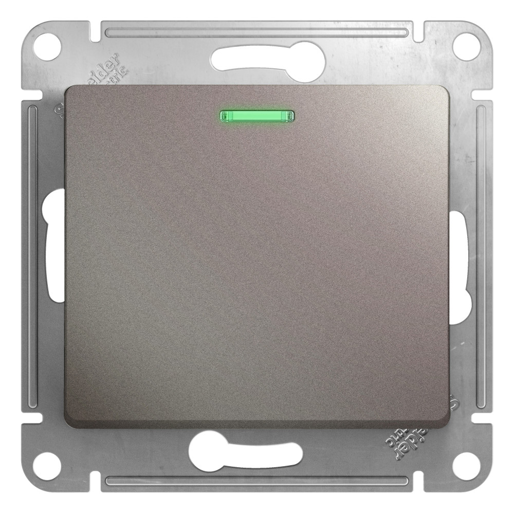 Systeme Electric Glossa Платина Выключатель 1-клавишный с подсветкой, сх.1а, 10AX