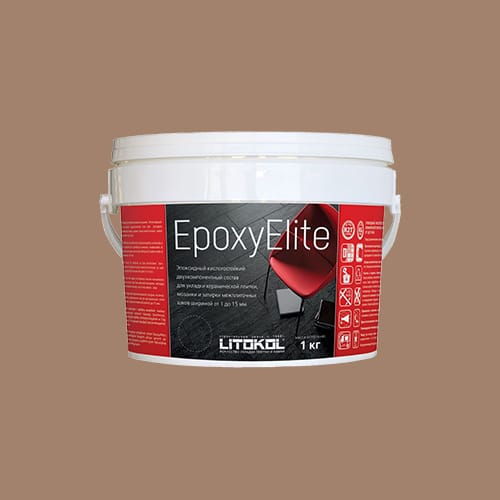 Эпоксидная затирка для плитки Litokol EpoxyElite E.14 Карамель , ведро 1 кг