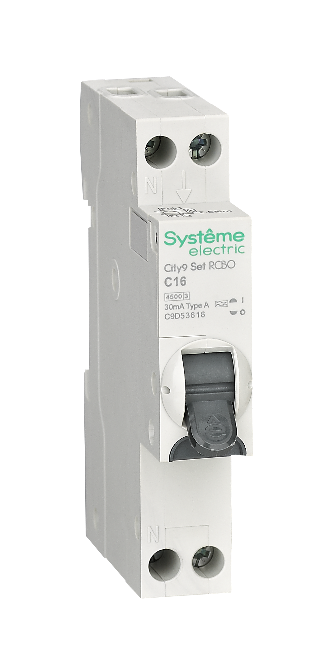 Systeme Electric City9 АВДТ 1П+Н C16 4500A 30мА A 18мм