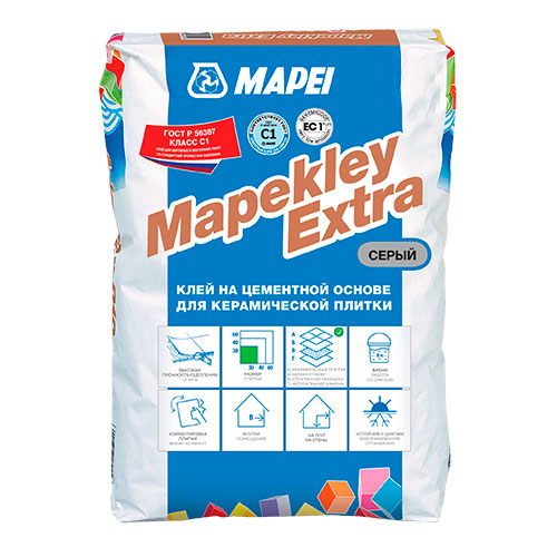 Клей для плитки Mapei Mapekley Extra (С1) серый 25кг