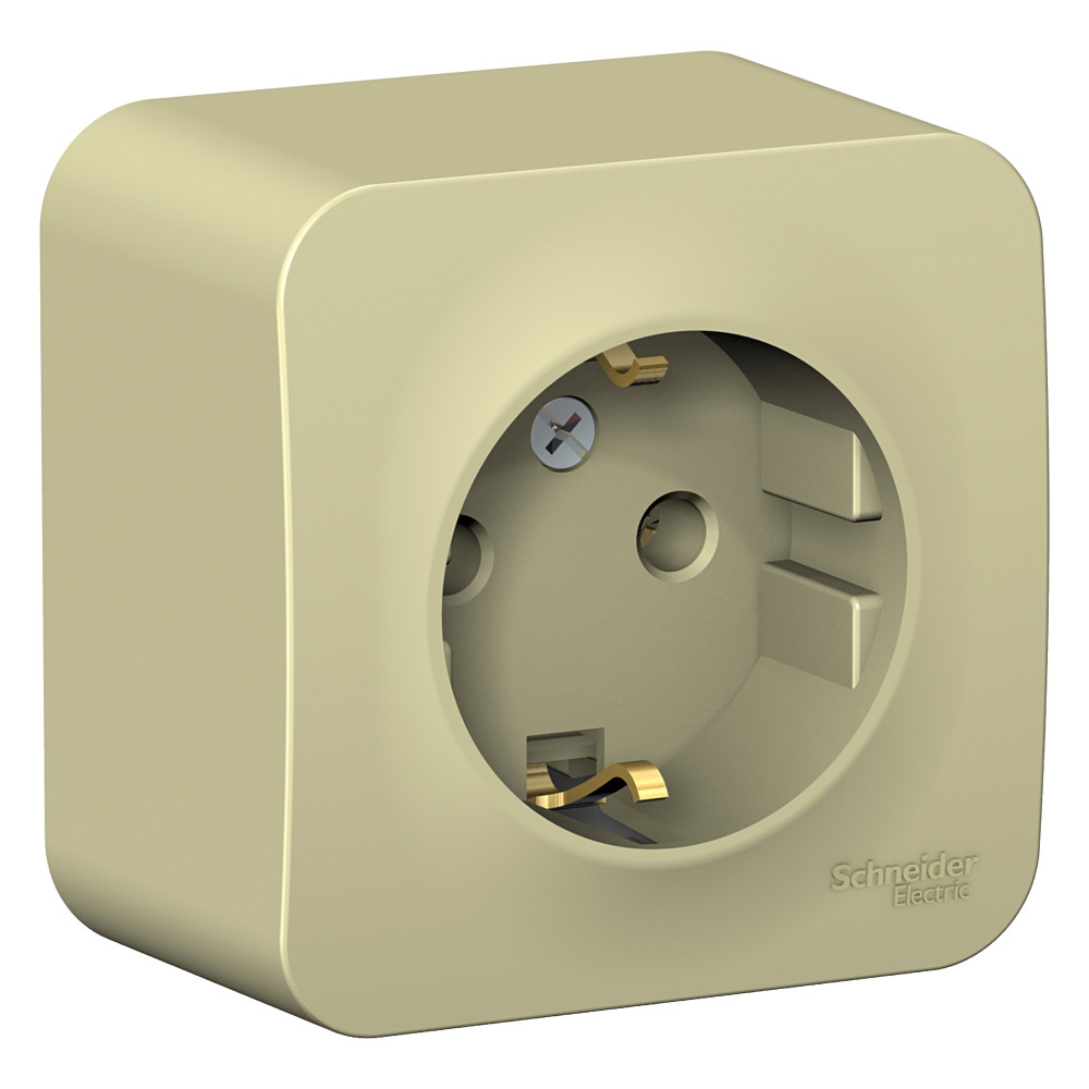 Systeme Electric Blanca наруж Беж Розетка с/з без шторок, изолир. пластина 16А, 250В