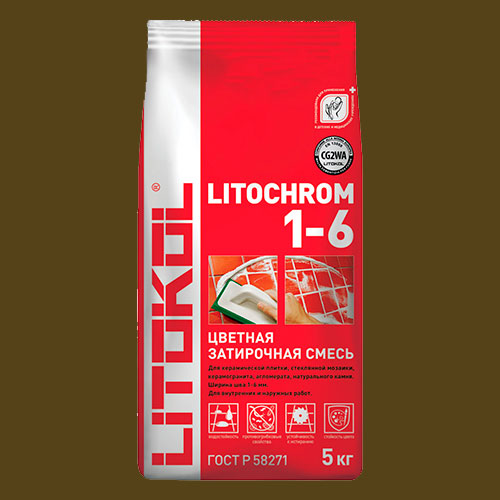 Затирка швов цементная Litokol Litochrom 1-6 C.200 венге, алюм.мешок 5 кг