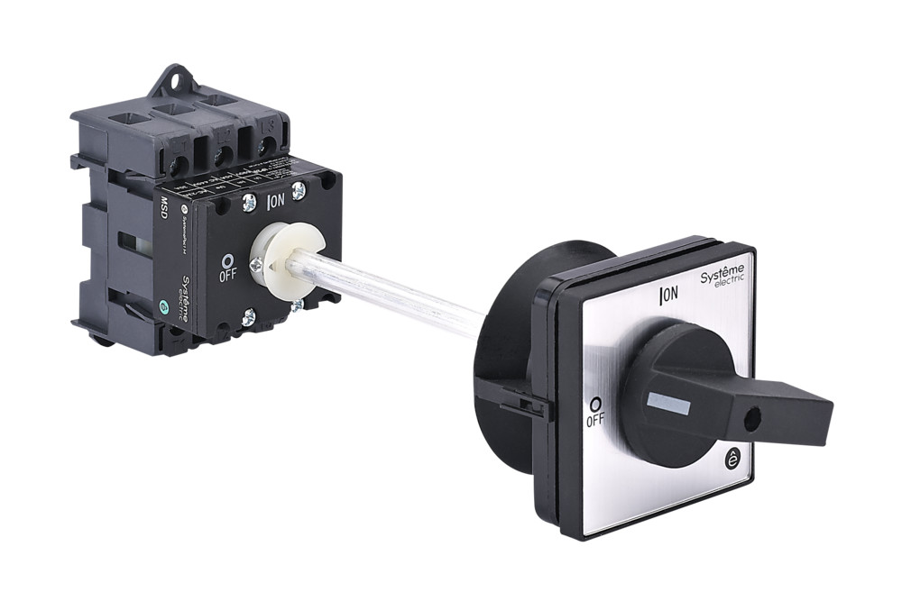 Systeme Electric SystemePact MSD  Выключатель-разъединитель 3P 63A IP20 с чёрной выносной рукояткой на дин-рейке/плате