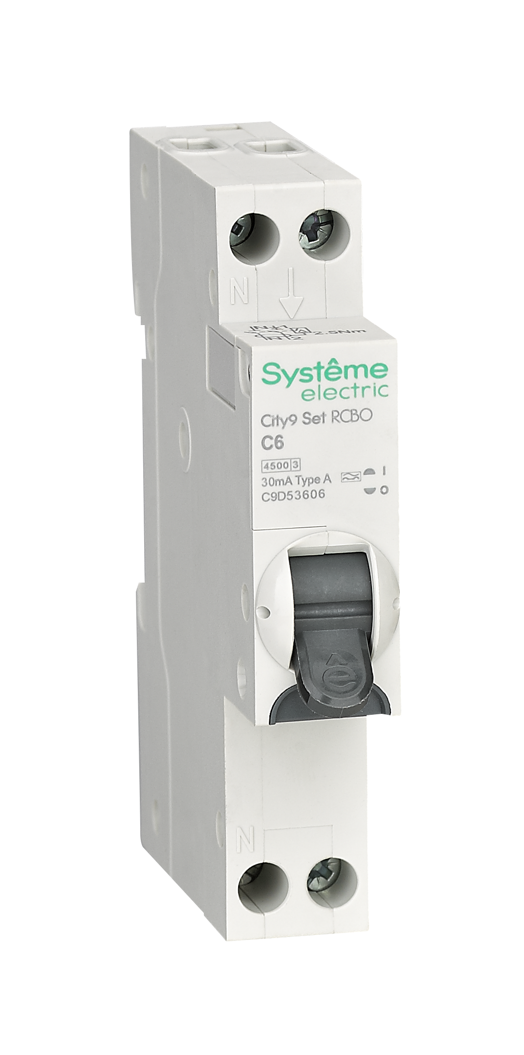 Systeme Electric City9 АВДТ 1П+Н C6 4500A 30мА A 18мм
