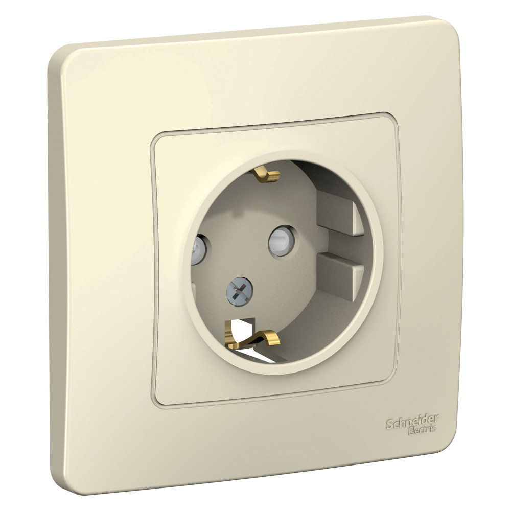 Systeme Electric Blanca внутр Молочная Розетка с/з со шторками, 16А, 250В