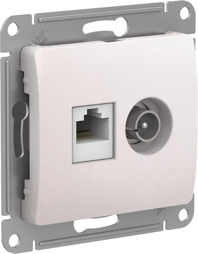 Systeme Electric Glossa Перламутр Розетка двойная TV + компьютерная RJ45, кат. 5Е