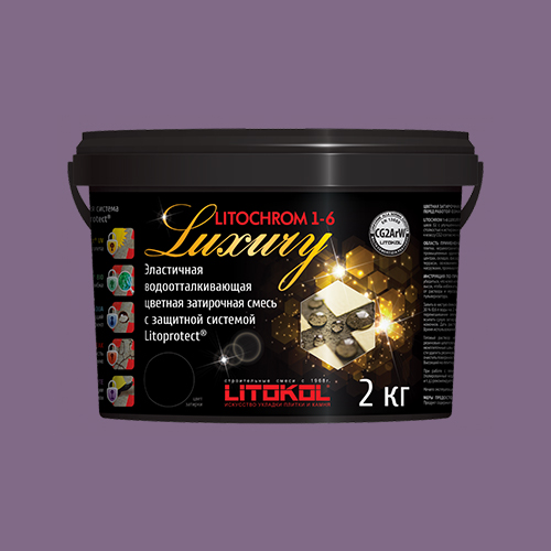 Затирка швов цементная Litokol Litochrom 1-6 Luxury C.670 цикламен, ведро 2 кг