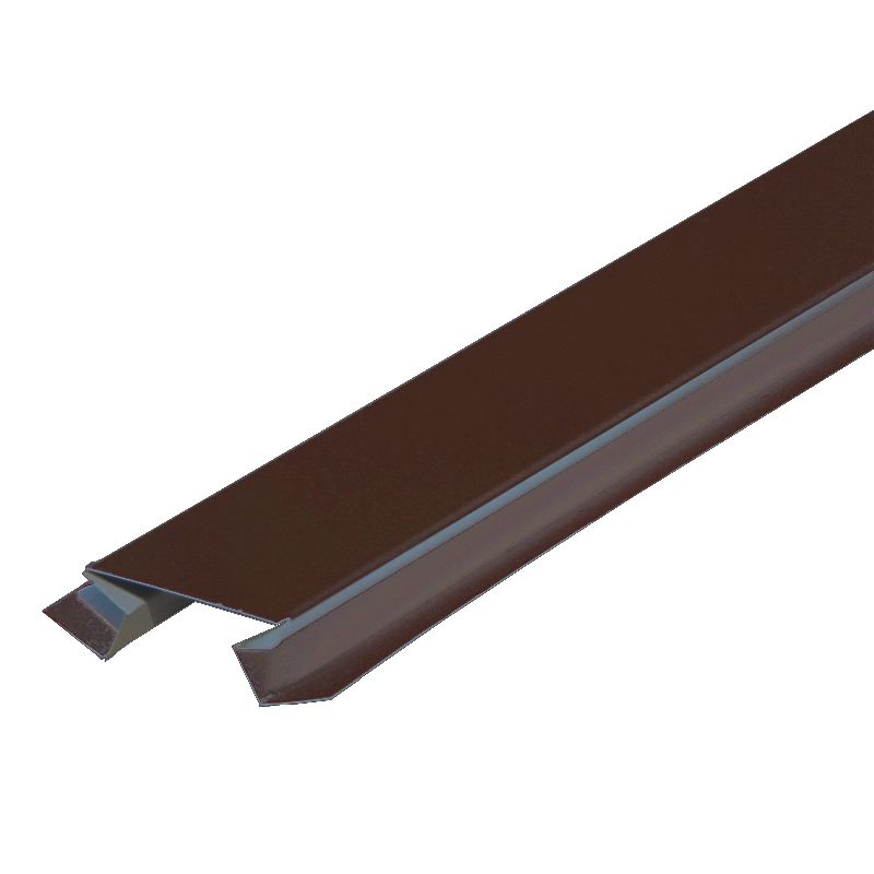Планка угла внутреннего сложного МП Шоколадно-коричневый 75х3000 мм RAL 8017