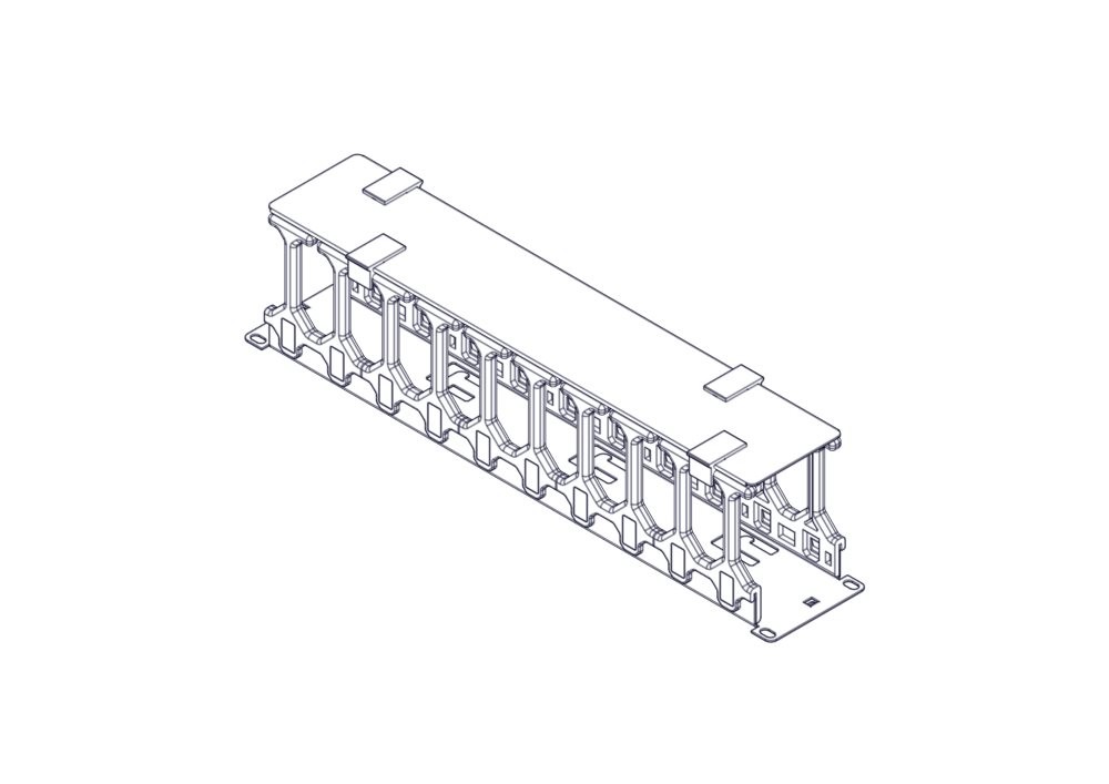 Systeme Electric Горизонтальный кабельный организатор серия Excelente, 2U, пластиковые пальцы