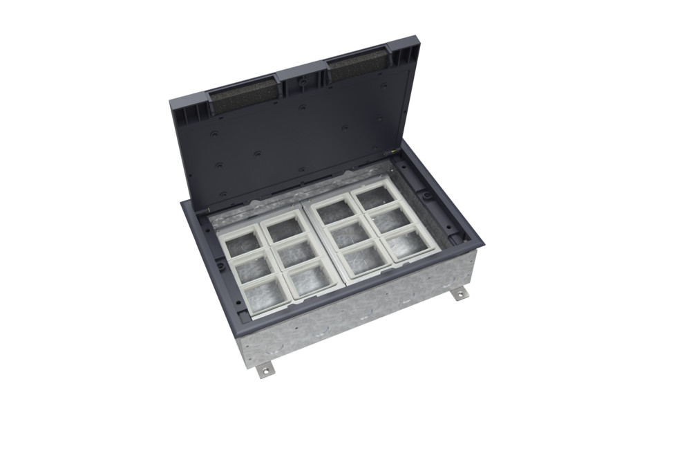 Systeme Elecrtic MultiDesk Люк на 24 модулей IP40 для бетонных полов с монтажной коробкой, тип MDK10