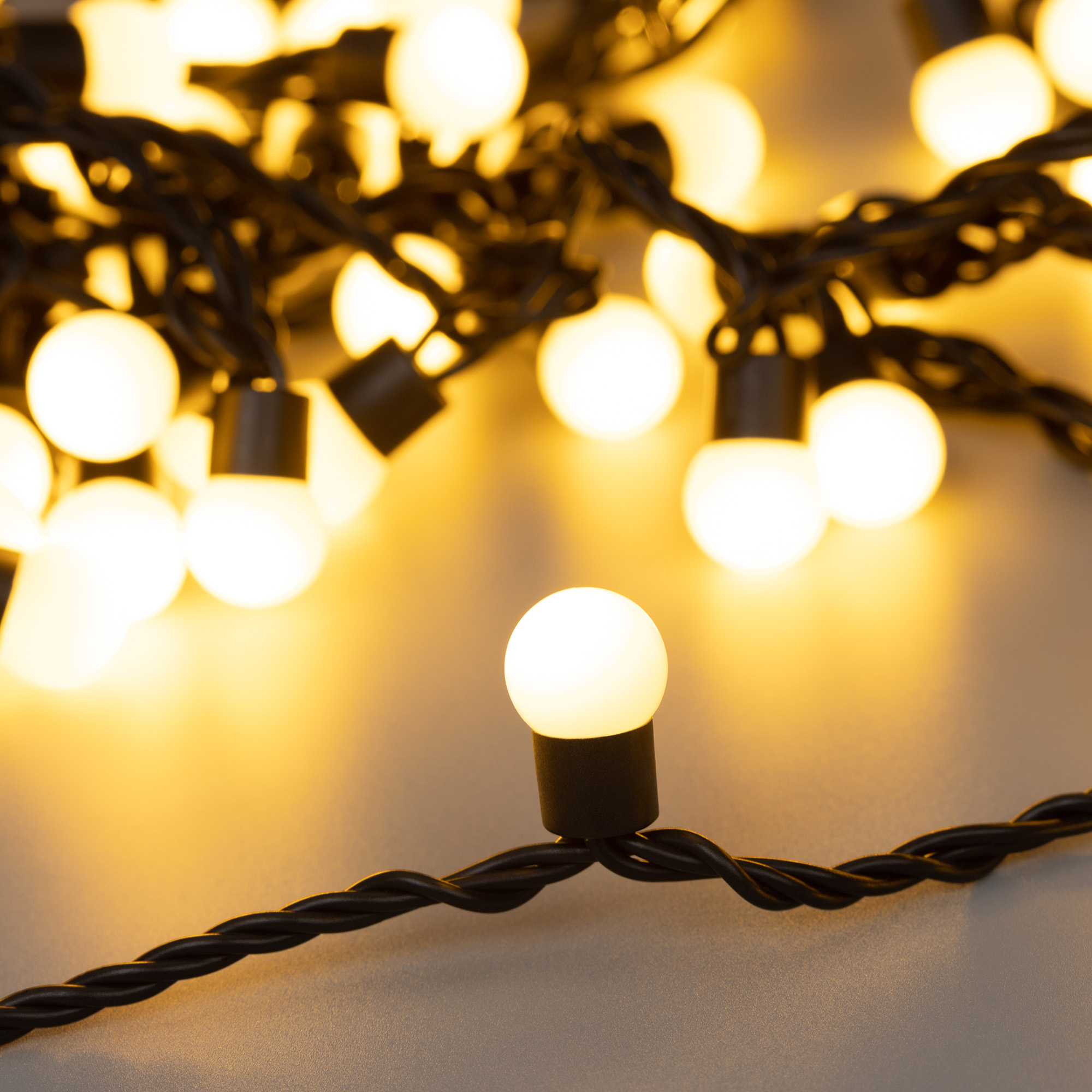 Arlight Светодиодная гирлянда ARD-BALL-CLASSIC-D17.5-10000-BLACK-100LED WARM (230V, 7W) (Ardecoled, IP65)