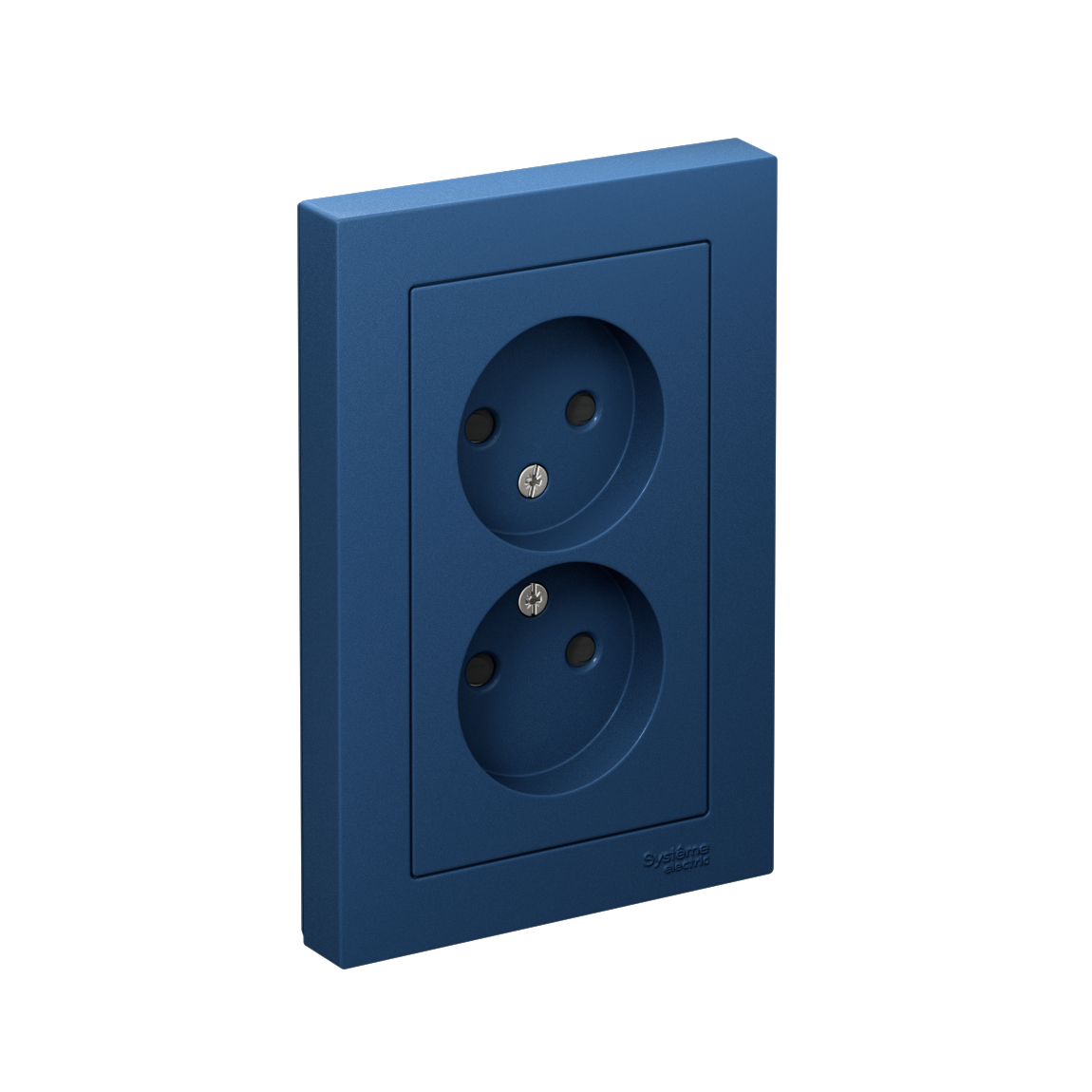 Systeme Electric AtlasDesign Аквамарин Розетка двойная б/з со шторками,16А, в сборе