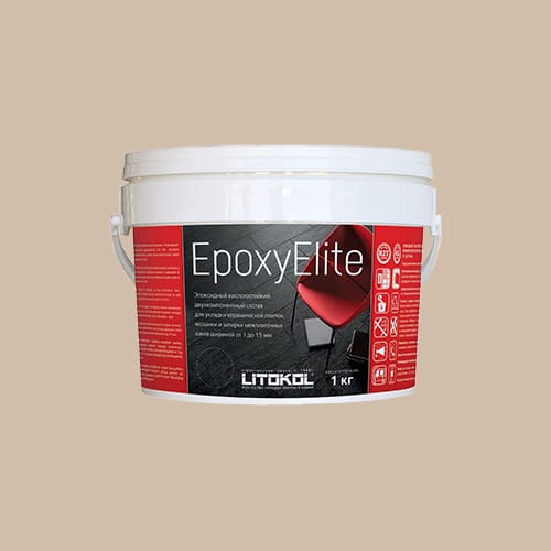 Эпоксидная затирка для плитки Litokol EpoxyElite E.08 Бисквит , ведро 1 кг