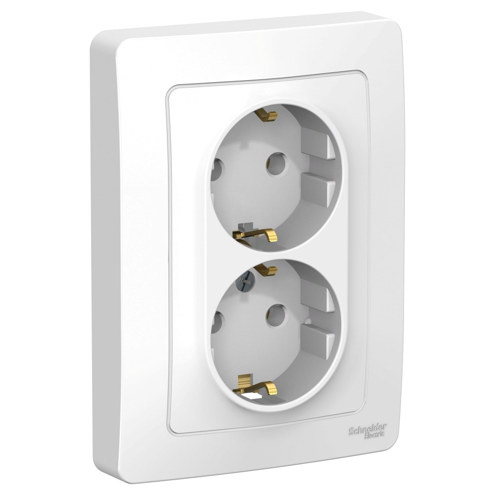 Systeme Electric Blanca внутр Бел Розетка 2-ая с/з без шторок, 16А, 250В