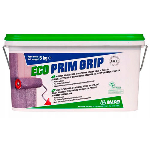 Грунтовка Mapei Eco Prim Grip акриловая с кварцевым песком, 5кг.