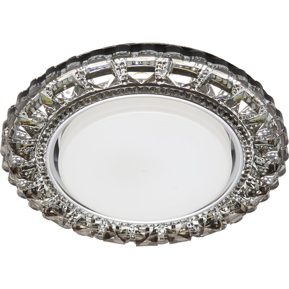 Feron Светильник потолочный встраиваемый со светодиодной подсветкой 20LED*2835 SMD 4000K, 15W GX53, без лампы, серый, хром CD4045 с драйвером в компле