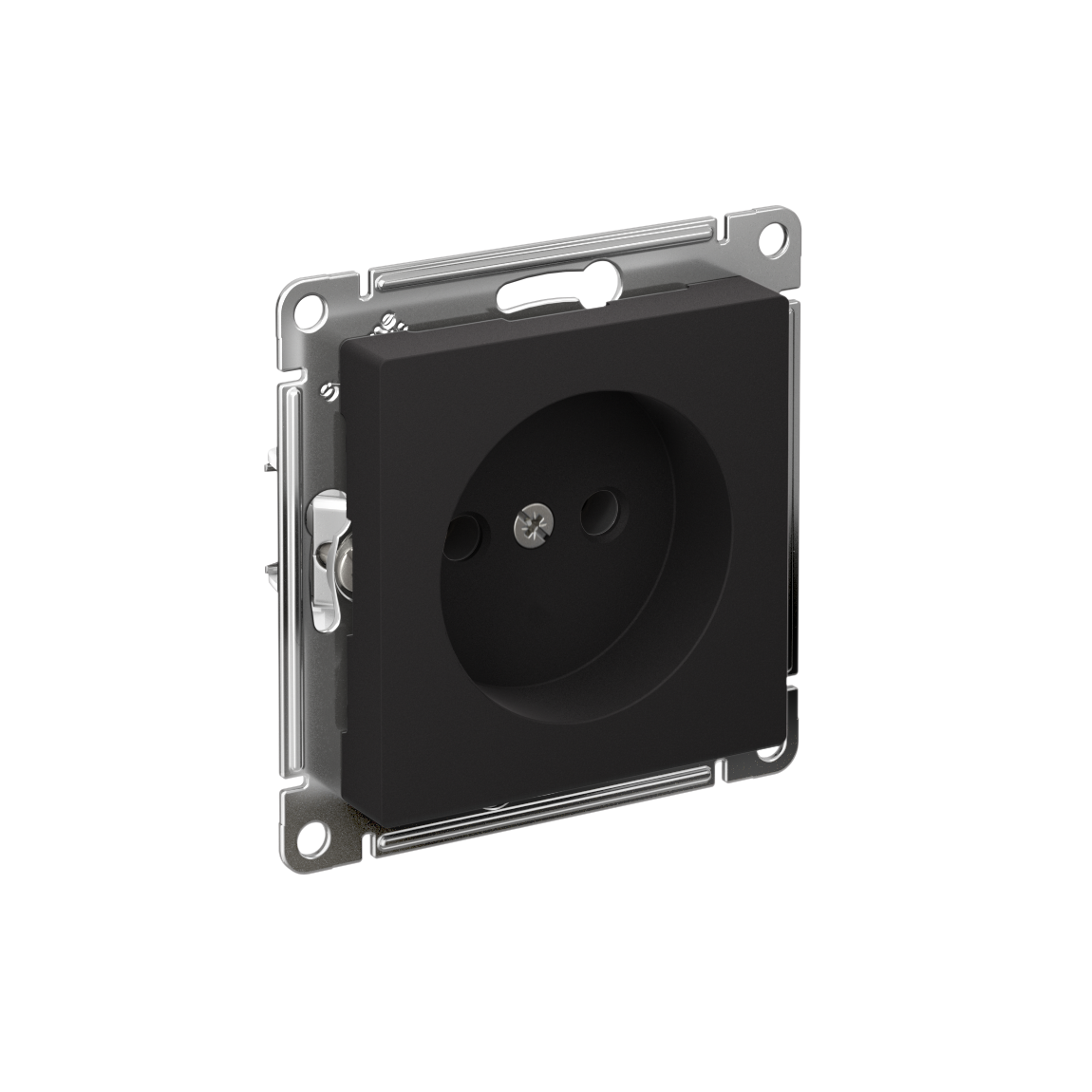 Systeme Electric AtlasDesign Карбон Розетка без заземления без шторок, 16А, мех., быстрозажим. клем.