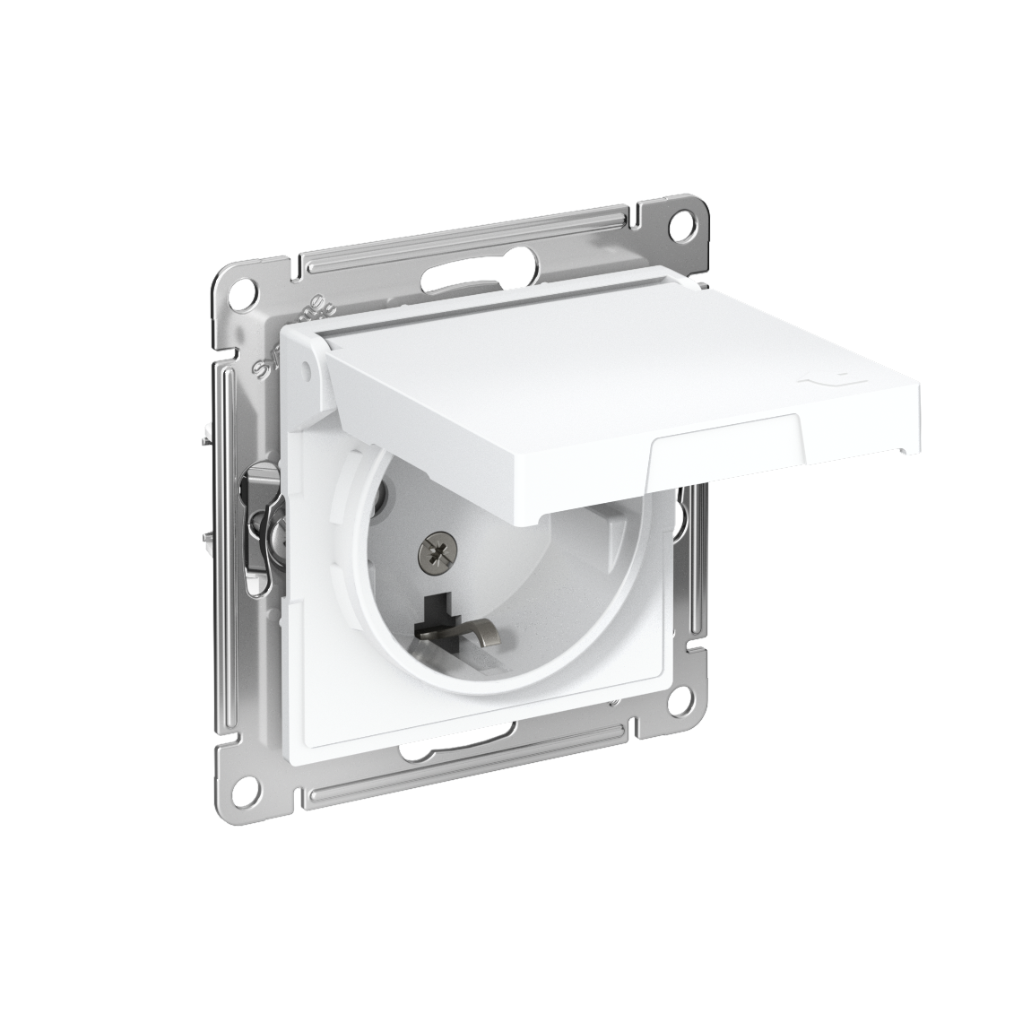 Systeme Electric AtlasDesign Лотос Розетка с/з со шторками с крышкой, 16А, IP20, механизм