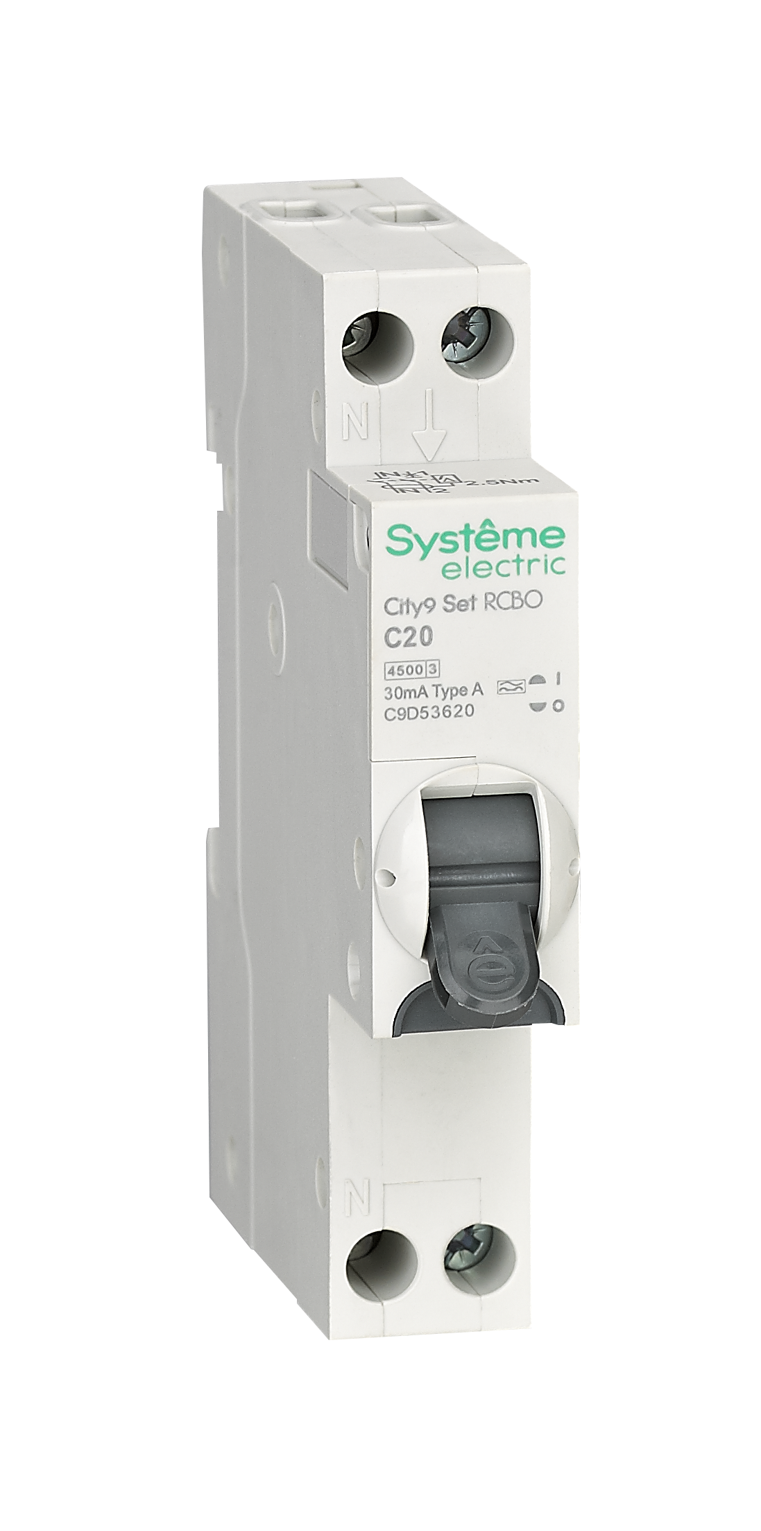Systeme Electric City9 АВДТ 1П+Н C20 4500A 30мА A 18мм