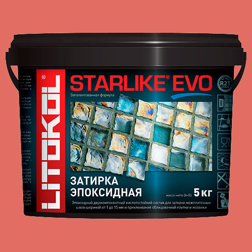 Эпоксидная затирка для плитки Litokol Starlike Evo S.580 Rosso Mattone, 5 кг