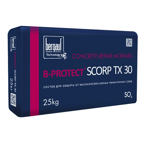 Ремонтный состав Bergauf B-Protect Scorp TX30 (сульфатостойкий), 25 кг