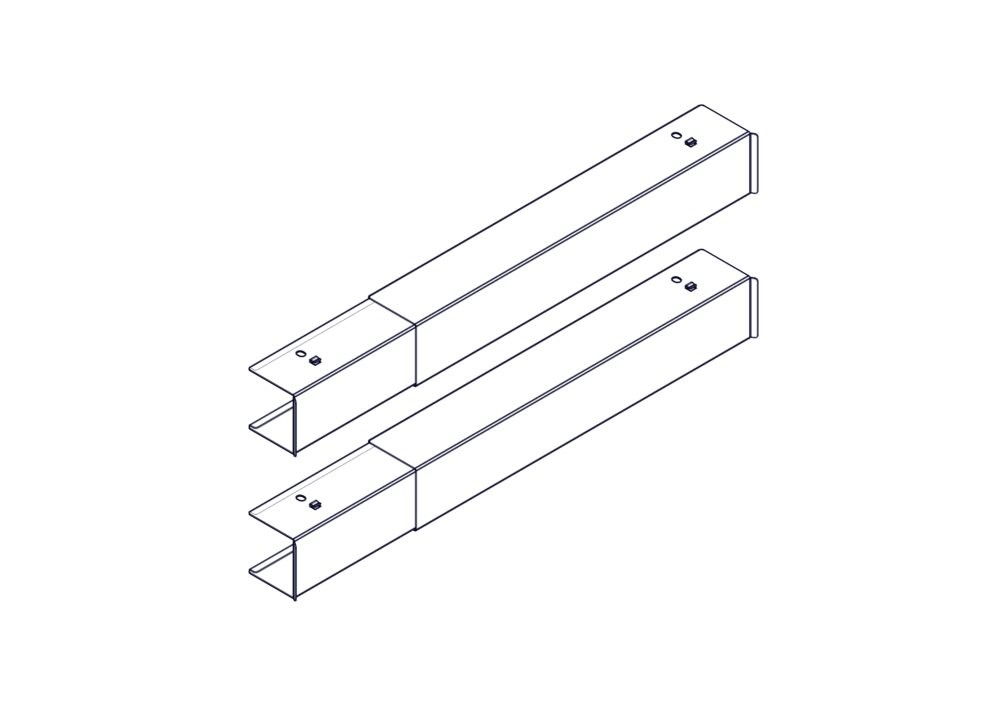 Systeme Electric Продольный кабельный канал для шкафов серии Uniprom, боковой, черный, 2шт