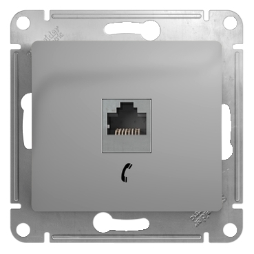 Systeme Electric Glossa Алюминий Розетка телефонная RJ11